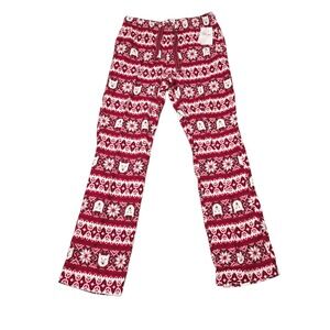 Old Navy Mens Pajama Pants Size Small Red White Polar Bear Fair Isle Print‎